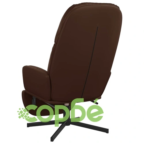 Релаксиращ стол с опора за крака, Кафяв, Изкуствена кожа ➤ топ цена ➤ sorbe.bg