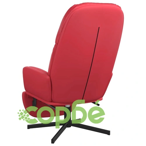 Релаксиращ стол с опора за крака, виненочервен, Изкуствена кожа ➤ топ цена ➤ sorbe.bg