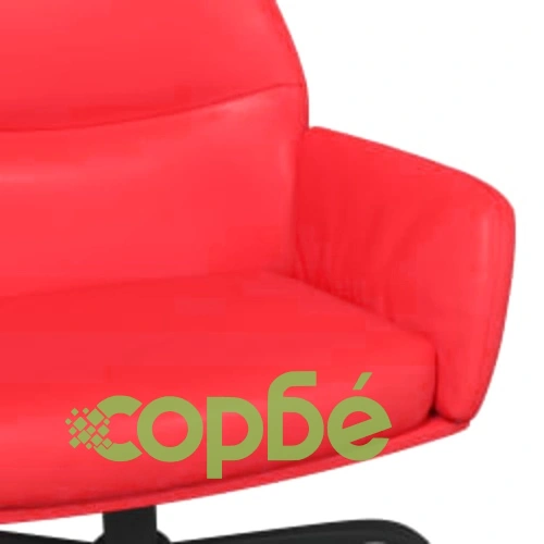 Релаксиращ стол с табуретка Червен Изкуствена кожа ➤ топ цена ➤ sorbe.bg