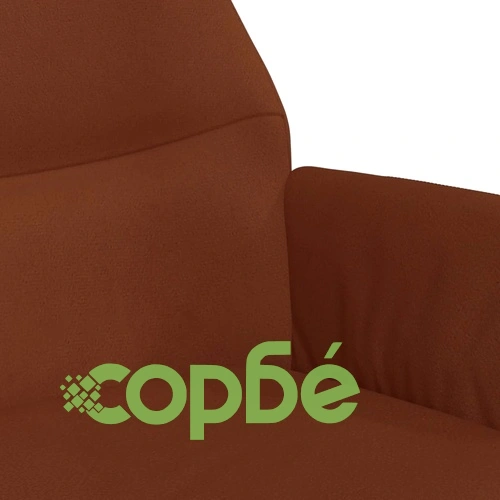 Релакс стол с табуретка, кафяв, микрофибърен текстил ➤ топ цена ➤ sorbe.bg