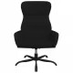 Релаксиращ стол с опора за крака, черна, микрофибърен текстил