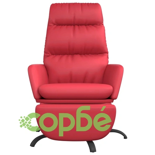 Релаксиращ стол с опора за крака, виненочервен, Изкуствена кожа ➤ топ цена ➤ sorbe.bg