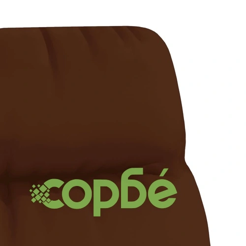 Релакс стол с табуретка, кафяв, естествена и изкуствена кожа ➤ топ цена ➤ sorbe.bg