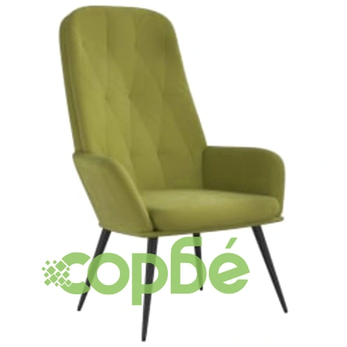 Релаксиращ стол с опора за крака, Светлозелено, кадифе ➤ топ цена ➤ sorbe.bg
