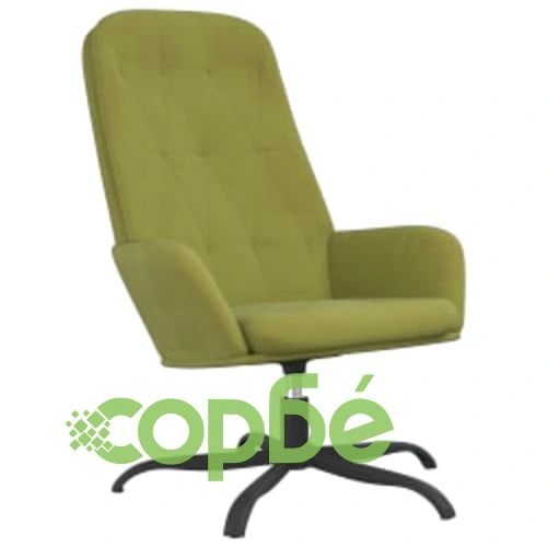 Релаксиращ стол с опора за крака, Светлозелено, кадифе ➤ топ цена ➤ sorbe.bg