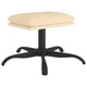 Релаксиращ стол с опора за крака, Кремавобял, кадифе