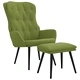Релаксиращ стол с опора за крака, Светлозелено, кадифе