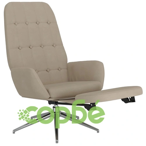 Релакс стол с опора за крака, светлосив, микрофибърен текстил ➤ топ цена ➤ sorbe.bg