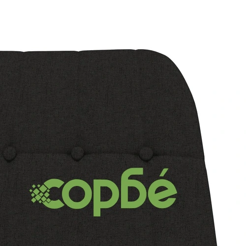 Люлеещ се стол с табуретка, черен, плат ➤ топ цена ➤ sorbe.bg