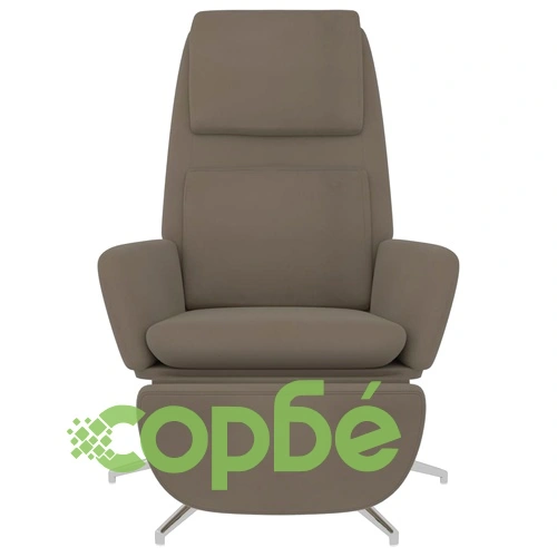 Релакс стол с опора за крака, тъмносива, микрофибърен текстил ➤ топ цена ➤ sorbe.bg