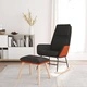 Люлеещ стол с табуретка, черен, плат