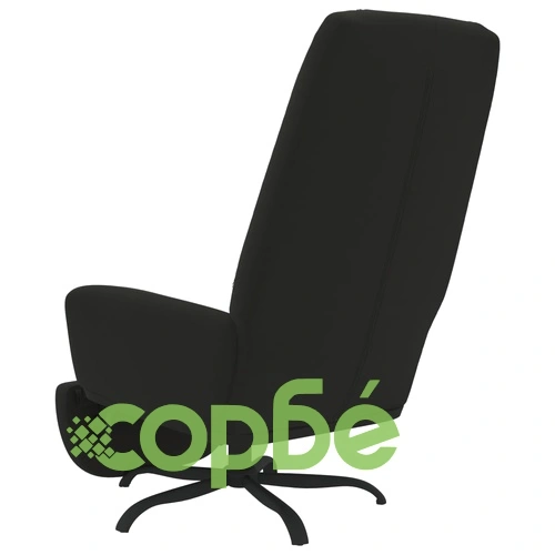 Релаксиращ стол с опора за крака, черна, микрофибърен текстил ➤ топ цена ➤ sorbe.bg