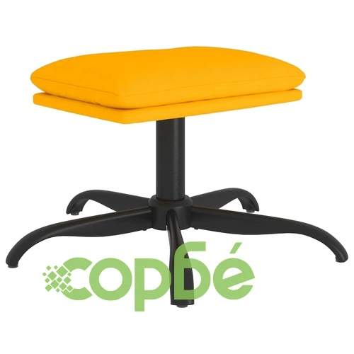 Релаксиращ стол с опора за крака, горчица жълто, кадифе ➤ топ цена ➤ sorbe.bg