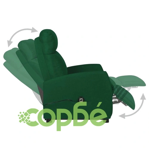 Изправящ стол, тъмнозелен, текстил ➤ топ цена ➤ sorbe.bg