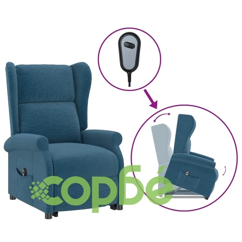 Wingback изправящ стол, син, текстил ➤ топ цена ➤ sorbe.bg