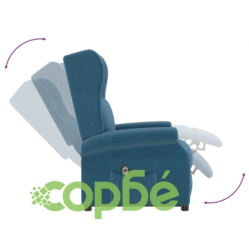 Wingback изправящ стол, син, текстил ➤ топ цена ➤ sorbe.bg