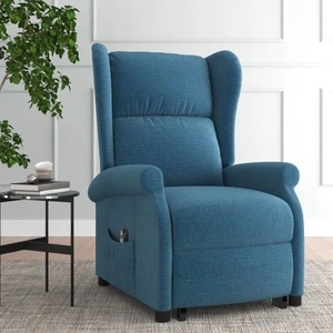Wingback изправящ стол, син, текстил