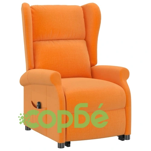 Wingback изправящ стол, светложълт, текстил ➤ топ цена ➤ sorbe.bg