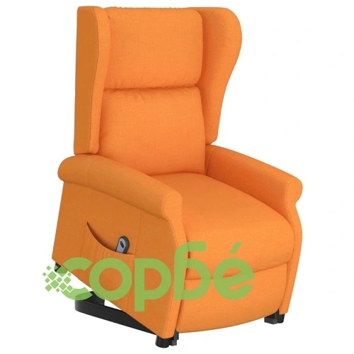 Wingback изправящ стол, светложълт, текстил ➤ топ цена ➤ sorbe.bg