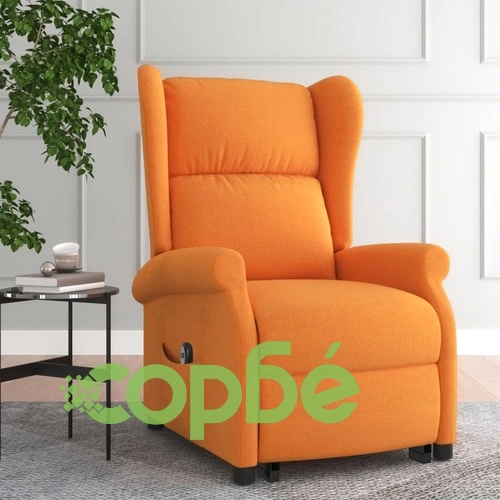 Wingback изправящ стол, светложълт, текстил ➤ топ цена ➤ sorbe.bg