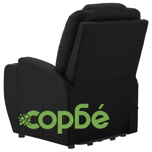 Изправящ стол, черен, изкуствена кожа ➤ топ цена ➤ sorbe.bg
