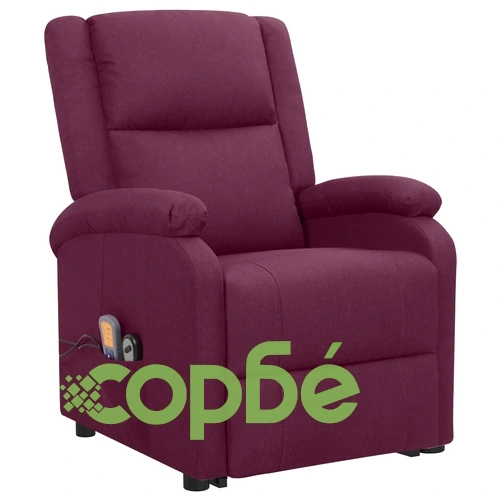 Изправящ масажен стол, лилав, текстил ➤ топ цена ➤ sorbe.bg