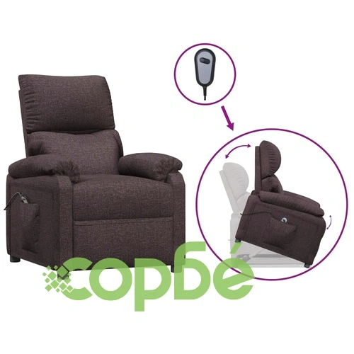 Изправящ стол, тъмнокафяв, текстил ➤ топ цена ➤ sorbe.bg