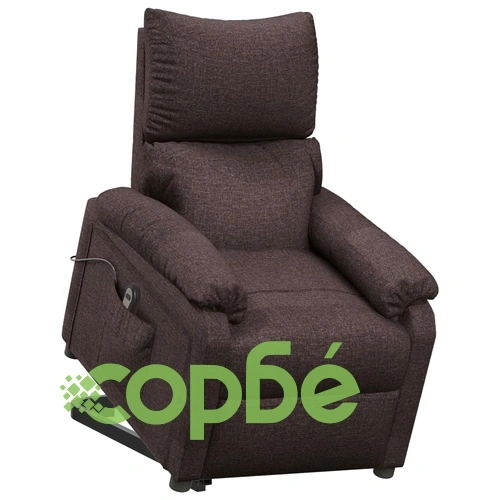 Изправящ стол, тъмнокафяв, текстил ➤ топ цена ➤ sorbe.bg