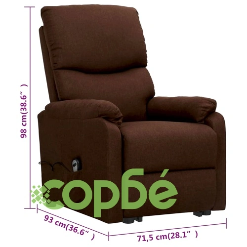 Изправящ стол, тъмнокафяв, текстил ➤ топ цена ➤ sorbe.bg