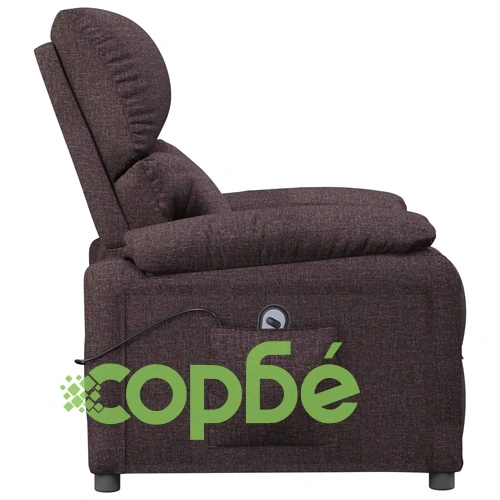 Изправящ стол, тъмнокафяв, текстил ➤ топ цена ➤ sorbe.bg