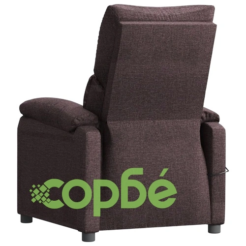 Изправящ стол, тъмнокафяв, текстил ➤ топ цена ➤ sorbe.bg