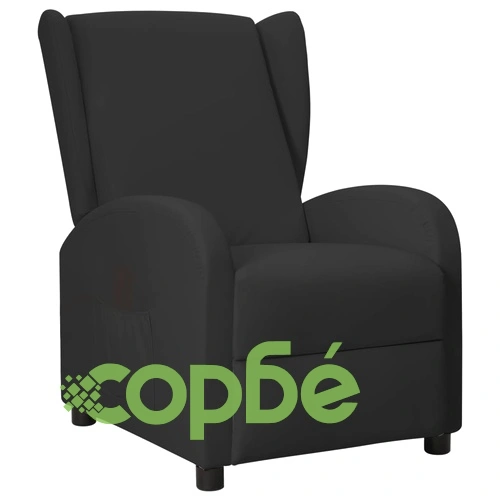 Wingback изправящ стол реклайнер, черна, изкуствена кожа ➤ топ цена ➤ sorbe.bg
