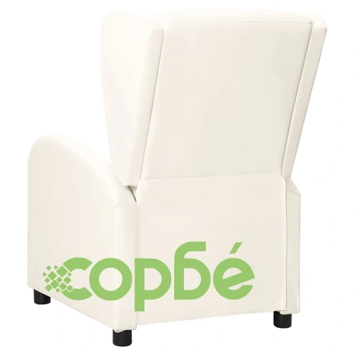 Wingback изправящ стол реклайнер, кремава, изкуствена кожа ➤ топ цена ➤ sorbe.bg