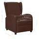 Wingback изправящ стол реклайнер, кафява, изкуствена кожа