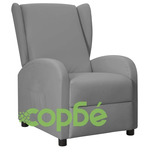 Wingback изправящ стол реклайнер, сив, изкуствена кожа ➤ топ цена ➤ sorbe.bg