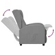 Wingback изправящ стол реклайнер, сив, изкуствена кожа