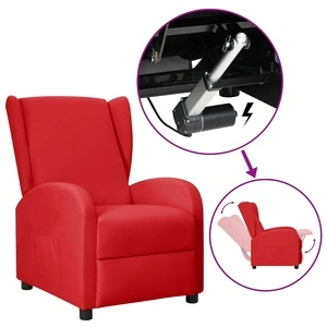 Wingback изправящ стол реклайнер, виненочервен, изкуствена кожа