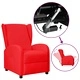 Wingback изправящ стол реклайнер, червен, изкуствена кожа