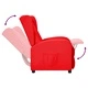 Wingback изправящ стол реклайнер, червен, изкуствена кожа