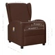 Wingback изправящ масажен стол, кафяв, изкуствена кожа