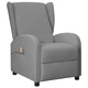 Wingback изправящ масажен стол, сив, изкуствена кожа