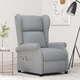 Wingback електрически реклайнер стол, светлосив, текстил