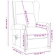 Wingback електрически реклайнер стол, светлосив, текстил