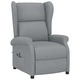 Wingback електрически реклайнер стол, светлосив, текстил