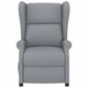Wingback електрически реклайнер стол, светлосив, текстил