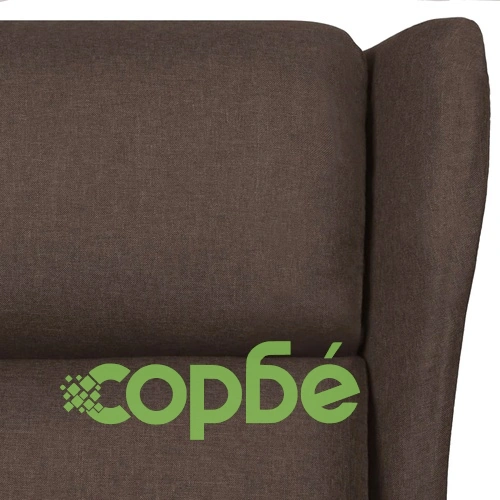 Wingback електрически реклайнер стол, тъмнокафяв, текстил ➤ топ цена ➤ sorbe.bg