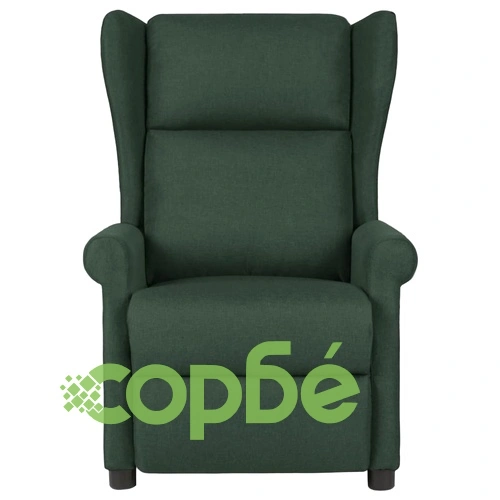 Wingback електрически реклайнер стол, тъмнозелена, текстил ➤ топ цена ➤ sorbe.bg