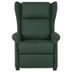 Wingback електрически реклайнер стол, тъмнозелена, текстил