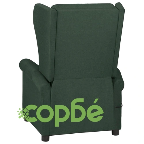 Wingback електрически реклайнер стол, тъмнозелена, текстил ➤ топ цена ➤ sorbe.bg