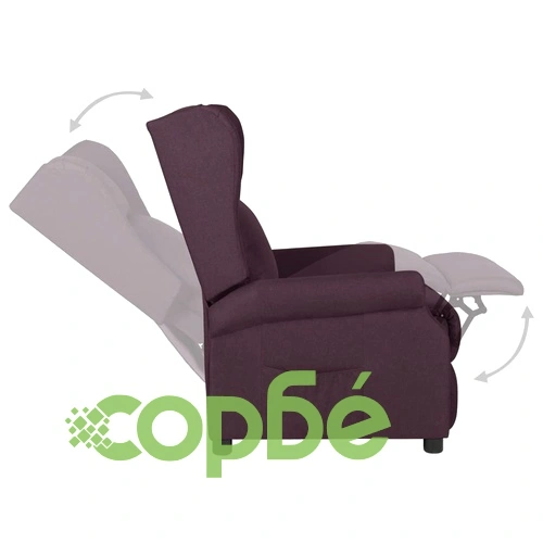 Wingback електрически реклайнер стол, лилав, текстил ➤ топ цена ➤ sorbe.bg